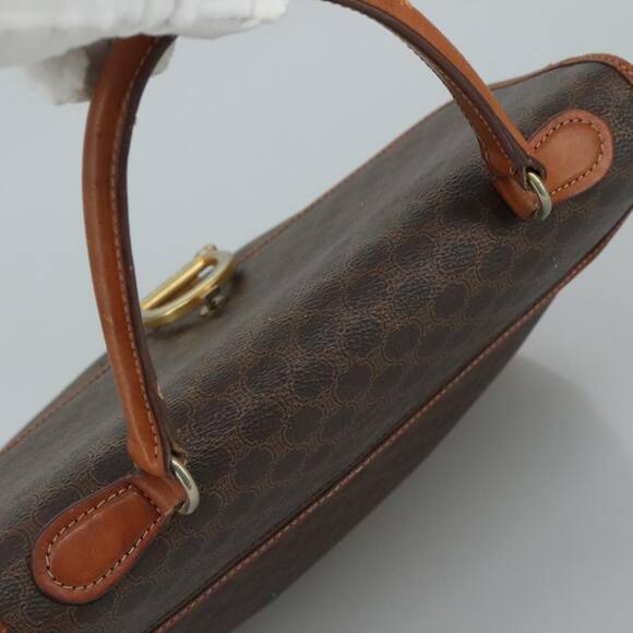 CELINE Macadam Canvas Hand Bag Pvc Leather Brown - Picture 6 of 12